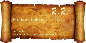 Retter Robin névjegykártya